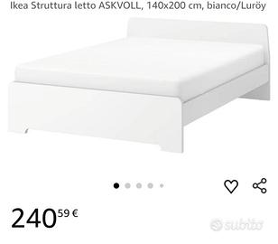 Letto matrimoniale ASKVOLL- materasso + struttura 