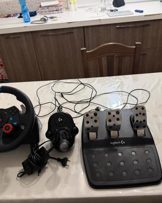 logitech volante+pedaliera+cambio manuale