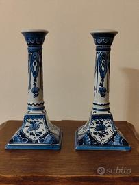 Coppia portacandele Delft Blue