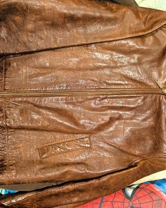 Giacca vera pelle Timberland vintage marrone Tg L
