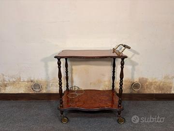 Carrello Bar Vintage in Radica di Legno