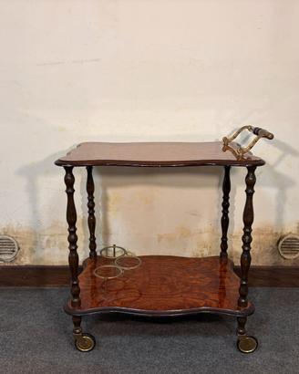 Carrello Bar Vintage in Radica di Legno