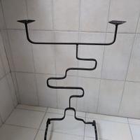 Candelabro da terra in ferro battuto, nero