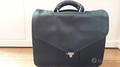 cartella porta PC Targus in pelle nera