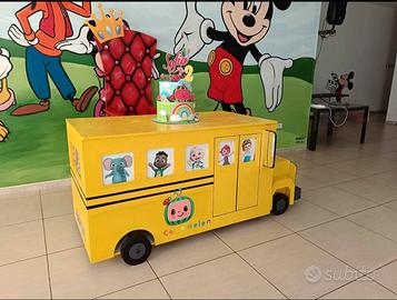 Bus in legno fatto a mano - decorazione per feste