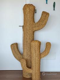Coppia cactus decorativi in paglia intrecciata 
