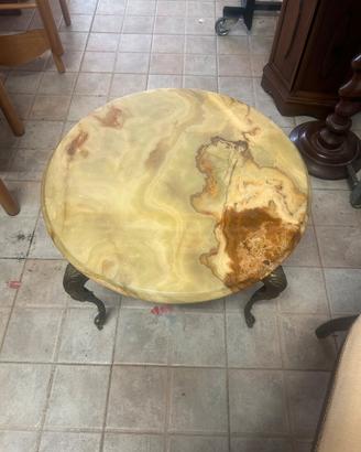 tavolino in onice e bronzo