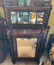 Credenza con specchi etagere antica inglese