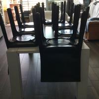 8 Sedie CAB 412 di Cassina in pelle nera