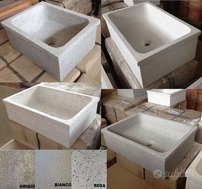 Lavandino lavello in graniglia di marmo levigato