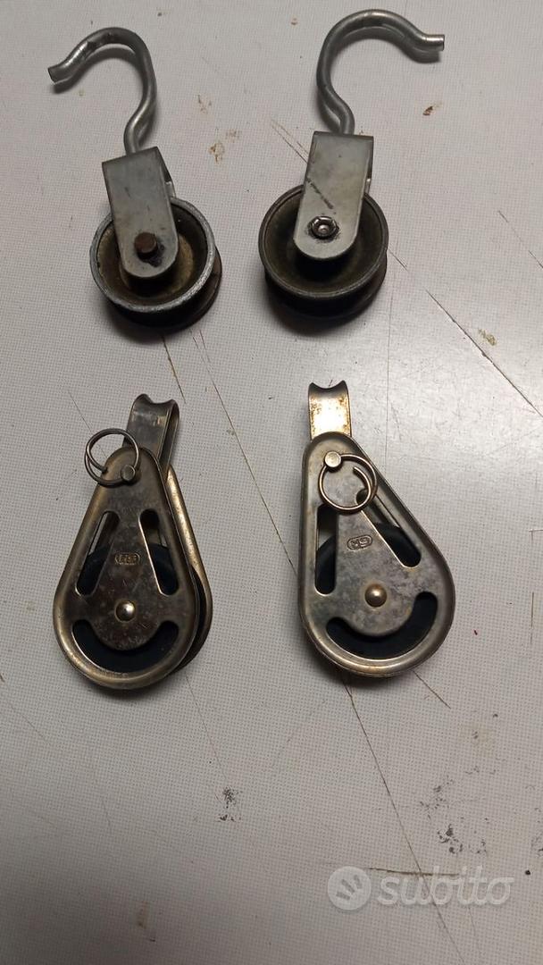 Carrucole Acciaio Per Funi - Set 4 Pezzi Con Cuscinetti A Sfera