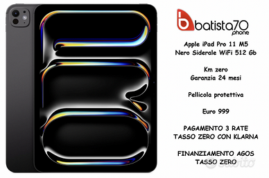 Apple iPad Pro 11 M5 WiFi Nero Siderale 512 Gb
