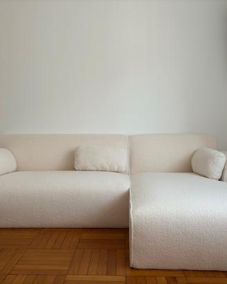 Divano angolare sweek wallas nuovo bianco bouclé 