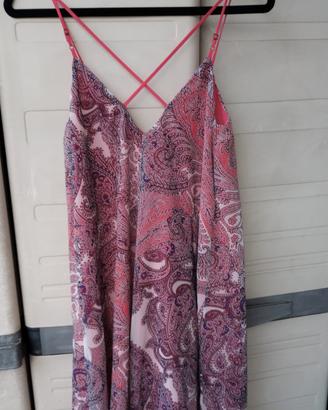 Vestito estivo floreale rosa viscosa motivi
