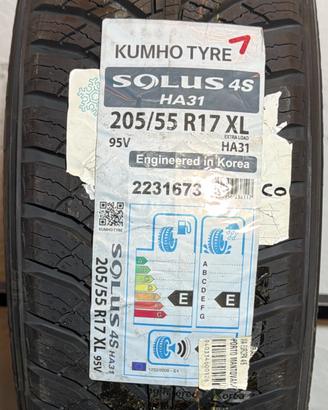 4 Pneumatici 205/55 R17 KUMHO Solus 4 S Ha31 Xl