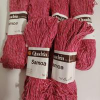 6 matasse di filato di cotone fuxia