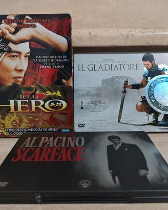 DVD Steelbook Scarface + Il gladiatore + Hero