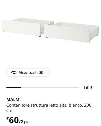 4 cassetti contenitori MALM Ikea