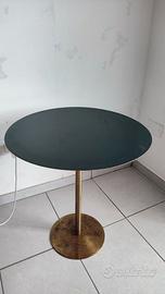 Tavolino rotondo design verde e oro – stile Art Dé
