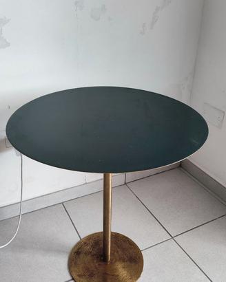 Tavolino rotondo design verde e oro – stile Art Dé