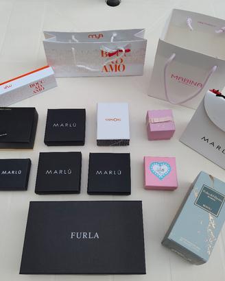 14 scatole e confezioni per gioielli, vari brand 