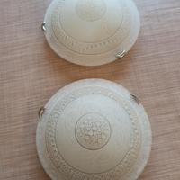 Coppia Plafoniere Vintage in vetro lavorato
