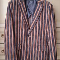 Giacca uomo righe, cotone, lino, Zuiki, taglia 46