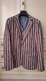 Giacca uomo righe, cotone, lino, Zuiki, taglia 46