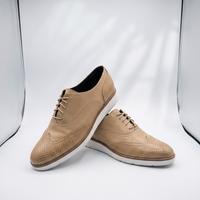 Scarpe stringate Oxford beige in pelle