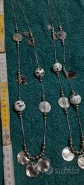 2 collane con boules in vetro