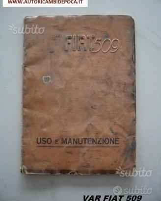 Fiat 509 - Libretto Uso e Manutenzione