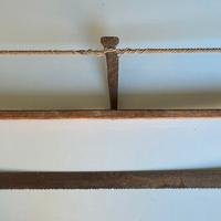 Antica Sega Ad Arco Da Falegname Con Tirante