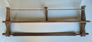 Antica Sega Ad Arco Da Falegname Con Tirante