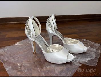 Sandali da cerimonia sposa matrimonio 38 bianchi