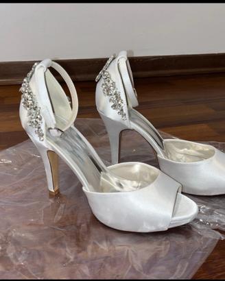 Sandali da cerimonia sposa matrimonio 38 bianchi