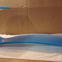 mensola di design in vetro celeste 