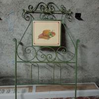 TESTATA LETTO SINGOLO FERRO BATTUTO CON DIPINTO