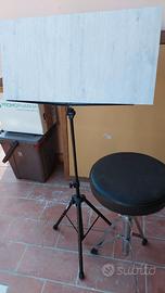 Sedile e Leggio regolabili x musicisti e altri usi