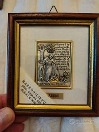 quadro argento San Francesco D'Assisi