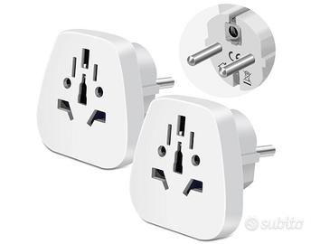 2x Adattatore Universale Presa CA (USUKAU ➔ UE) - 