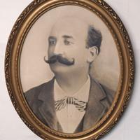 Antica fotografia epoca Maschile Cornice lavorata