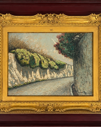 Gino Romiti pittore quadro olio su faesite Stradin