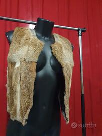 Gilet Kookai pelle e pelliccia Tg40
