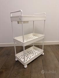 Carrello portaoggetti bianco a 3 ripiani con ruote