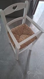 Seggiolone bimbo in legno bianco