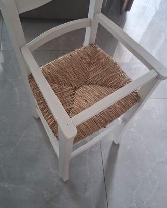Seggiolone bimbo in legno bianco
