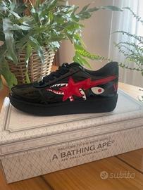 Bapesta shark nero lucido