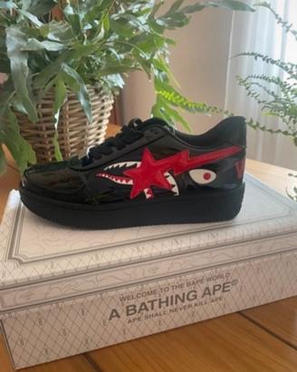 Bapesta shark nero lucido
