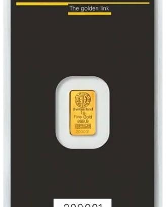 LINGOTTO ORO PURO 999 1g ARGOR-HERAEUS SVIZZERA
