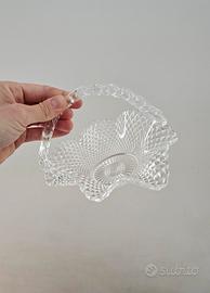 Cestino in vetro con manico, vintage 